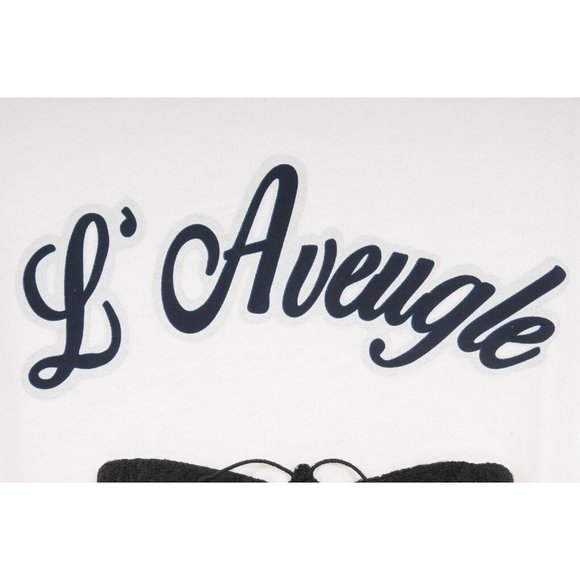 Gucci Mens L' Aveugle Par Amour T Shirt Large White Black Embroidered Butterfly - Picture 6 of 10